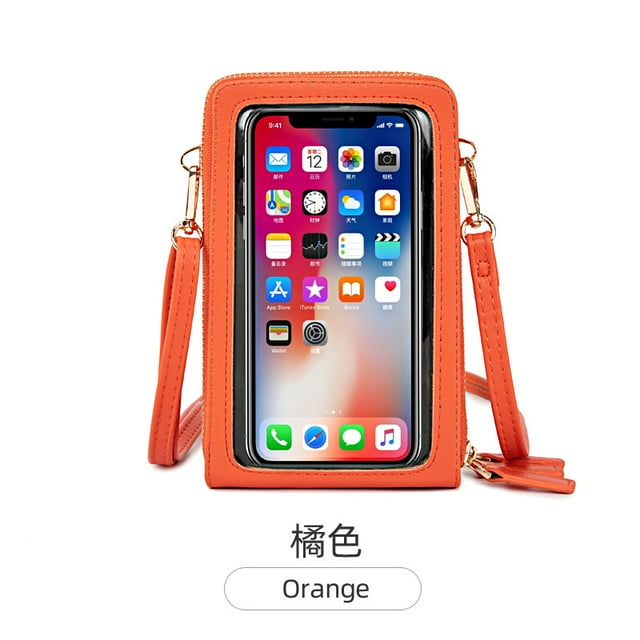 JHIJHOO Women Touch Screen Wristlet Handbag, RFID Protection Small Wallet Purse Crossbody Phone Bag