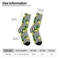 thumbnail image 6 of Uemuo Lemons on Striped Pattern Women's Crew Socks, Soft Durable Breathable Moisture-Wicking with Odor Control Cotton socks, 6 of 9