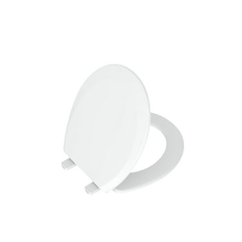 Mainstays Plastic Round Toilet Seat in Daisy White