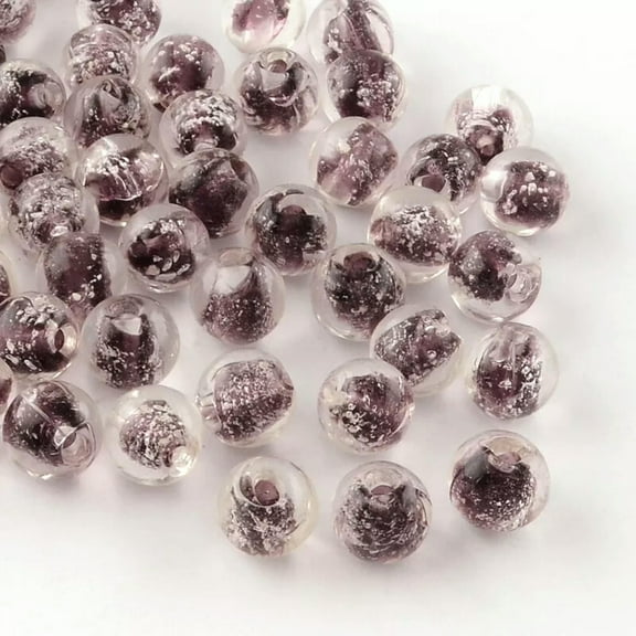 U8MO 10 Glow In The Dark Glass Beads 8mm Lampwork Purple Jewelry Making Supplies Set