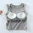 thumbnail image 5 of LYEAA Tank Tops for Women with Built in Bra Cropped Sleeveless Crew Neck Padded Basic Summer Casual Undershirt Solid Beach Fashion Pullover Vest Breathable Soft Loungewear Going Out Clothes Gray L, 5 of 5