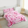 thumbnail image 4 of Castle Fairy Christmas Tree Girl 2pcs Bedding Comforter Set,Merry Christmas Twin Comforter Sets,Geometric Stripes Plaid Breathable Bedding Set,Lightweight Room Decor, 4 of 9