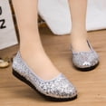 thumbnail image 5 of AUDeals Women’s Sequined Casual Shoes Bling Flat Fashion Sneakers Non Slip Low Top Platform Shoes for Daily Wear (Silver, 8.5), 5 of 9