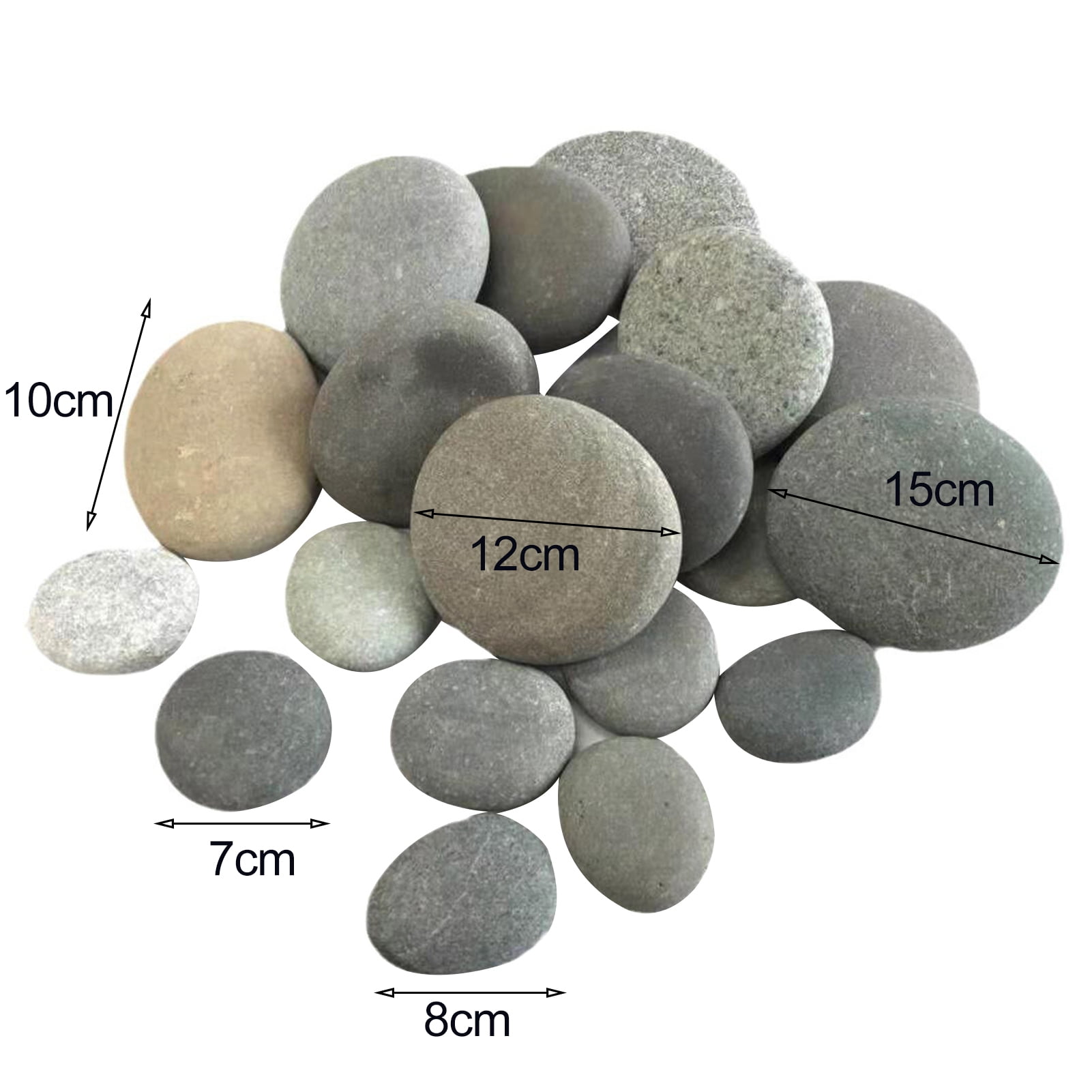 OIUR 5 Pcs Painting Pebbles Natural River Rocks Smooth Unpolished Flat Pebbles for Kids Adults Painting Art DIY Crafting Garden Decor