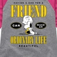 thumbnail image 3 of Peanuts - Dog Friend Make Ordinary Life Beautiful - Toddler & Youth Girls Raglan Graphic T-Shirt, 3 of 6