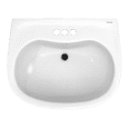 thumbnail image 4 of TOTO® Prominence® Oval Basin Pedestal Bathroom Sink with CEFIONTECT for 4 inch Center Faucets, Cotton White - LPT242.4G#01, 4 of 5