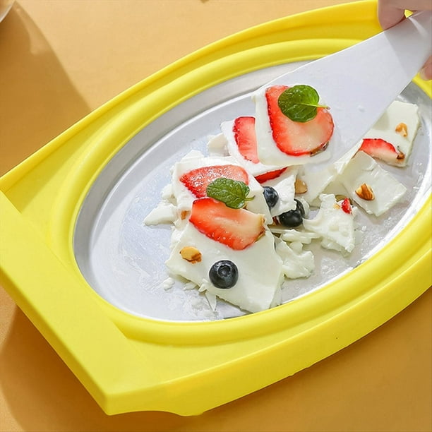 Cacerola para Hacer Helados, Multifuncional para Comida Dulce Fría, Máquina para Hacer Helados Enrollados, Yogur Helado Casero, Helado, Verde
