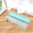 thumbnail image 2 of Beach Flannel Non Slip Mat Rug,Summer Blue Sea Bathroom Rugs,Tropical Ocean Bath Mat for Bathroom,Shell Starfish Bathroom Kitchen Door Mat,17X29in, 2 of 6