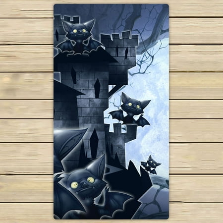 Lizard Bath Towel YKCG Halloween Castle Funny Bats Full Moon Night Hand Towel Beach Towels Bath Shower Towel Bath Wrap For Home Outdoor Travel Use 30x56 inches ()