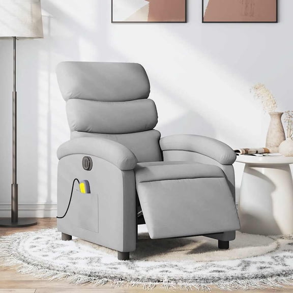 vidaXL Electric Massage Recliner Chair Light Gray