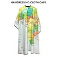 thumbnail image 3 of Hair Cutting Cape, Multifunctional Hairdressing Cloth Cape Waterproof Professional Neckline Adjustable Map Print  for Home, 3 of 8