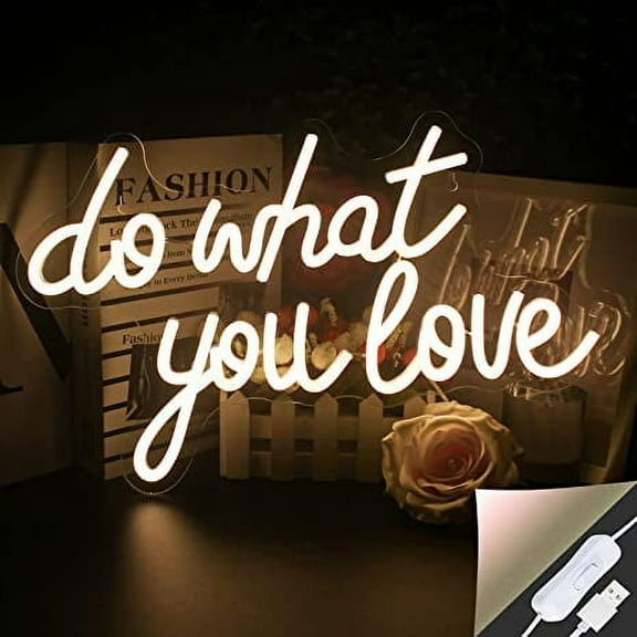 Hello Rosa Do What You Love Personalized Neon Sign for Wall Decor, Neon Sign Customizable for Home Wedding Engagement Party Bedroom Decoration