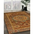 thumbnail image 2 of Ahgly Company Indoor Round Abstract Cinnamon Brown Abstract Area Rugs, 6' Round, 2 of 6
