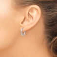 thumbnail image 3 of 14K White Gold Twisted Rope Hoop Earrings - 17.5mm, 3 of 6
