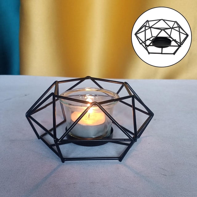 candelieres de lámpara de té alambre geométrico candeliere de lámpara de té de hierro linterna boda decoraciones de fiest Estilo 3 Colco candelabro candelita