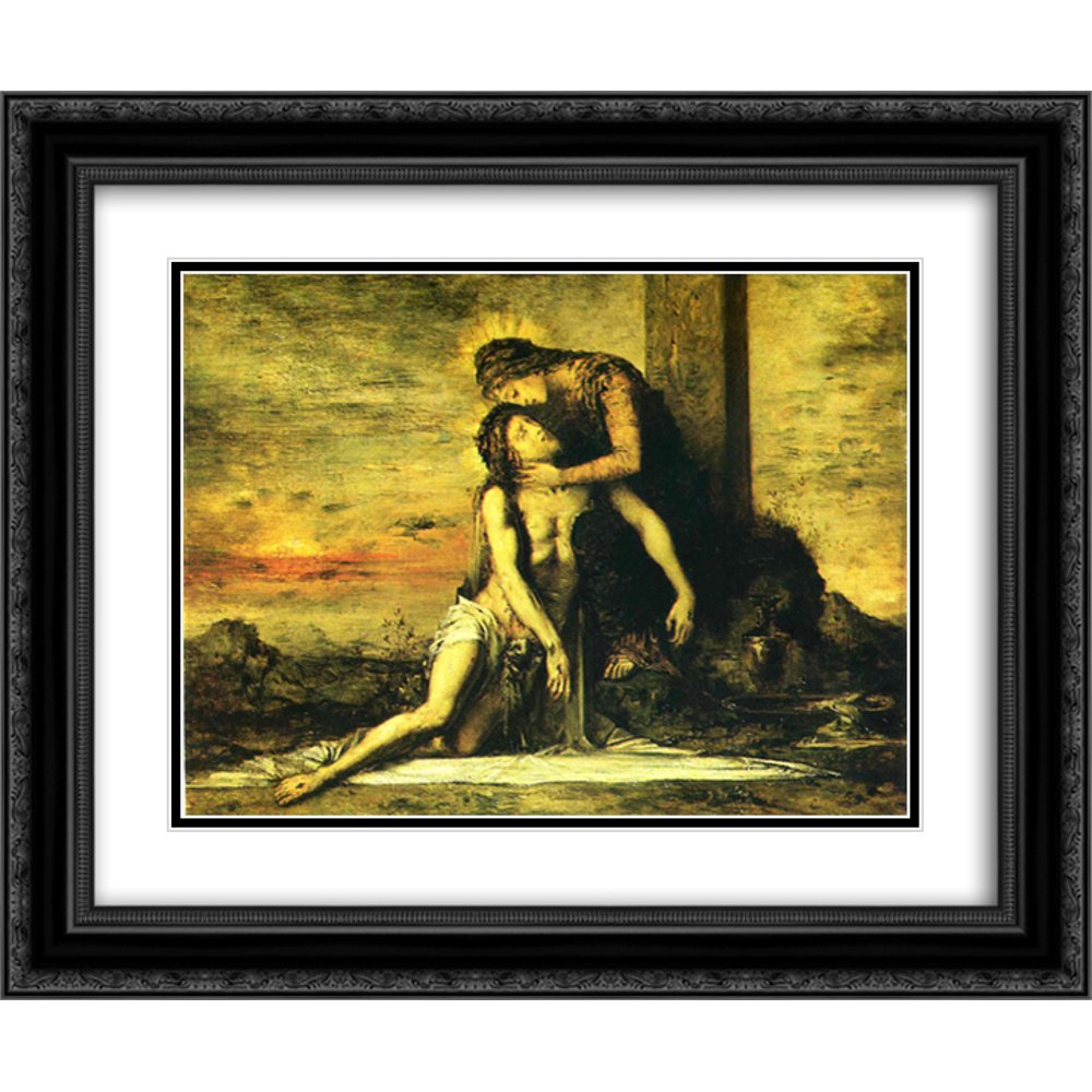 Gustave Moreau 2x Matted 24x20 Black Ornate Framed Art