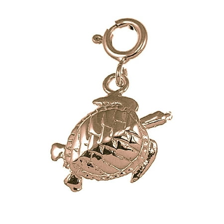14K Rose Gold Turtles Pendant - 21 mm