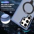 thumbnail image 4 of Rotatable Magnetic Ring Stand for Samsung Galaxy S25 Case, Compatible with MagSafe, Military Drop Protection, Shockproof Matte Translucent Case for Samsung Galaxy S25 Cover, Blue, 4 of 6