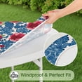 thumbnail image 5 of Pioneer Flower Floral Print Pattern Round Fitted Tablecloth with Elastic Edge,Dining Table Cover Waterproof,Outdoor Round Tablecloth for Camping,Dining,Indoor and Outdoor, 5 of 7