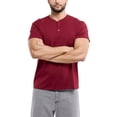 thumbnail image 5 of X RAY JEANS Mens Basic Henley Neck Short Sleeve T-Shirt, Cranberry, XL, 5 of 6