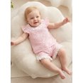 thumbnail image 5 of BemeyourBBs Toddler Baby Girl Summer Clothes Cute Infant Baby Girls Plaid Gingham 2 Piece Outfits Flying Sleeve Lace Collar Shirt Tops and Shorts Set Toddler Girls Summer Outfit, 5 of 9