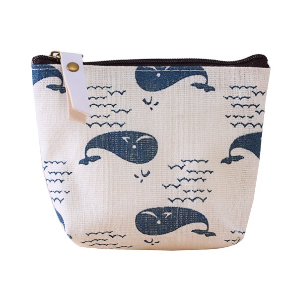 Seitruly Mini monedero de mujer, monedero de dibujos animados, monedero, monedero, tarjetero, cremallera, cambio, estuche, bolsa de almacenamiento de Carpetas de archivos Pez pequeño