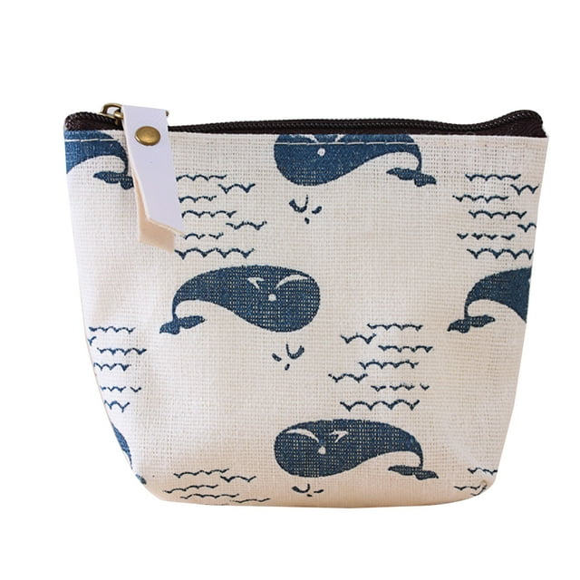 Matsuzay Mini monedero de mujer, monedero de dibujos animados, monedero, monedero, tarjetero, cremallera, cambio, estuche, bolsa de almacenamiento de Carpetas de archivos Pez pequeño