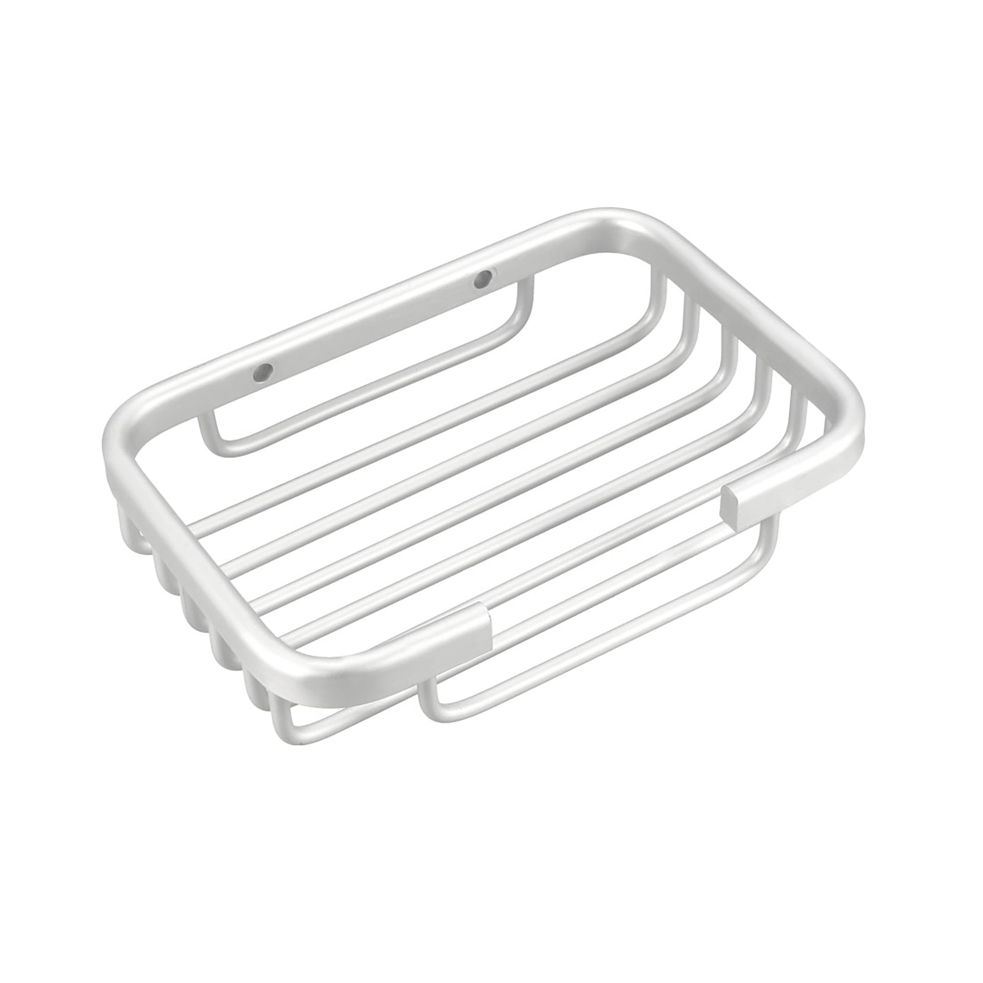 Soap Dish Holder Saver Aluminum Wall Mounted Tray with Installation Kits Silver 
