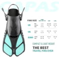 thumbnail image 4 of Aletas de snorkel, aletas de natación, tamaño de viaje, cortas, ajustables para snorkel, buceo, adultos, hombres, mujeres, niños, aletas de natación con talón abierto, 4 of 4