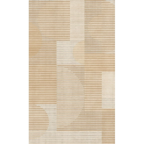 Beige Circles Shapes Geometric Wallpaper, Double Roll, 57 sqft