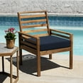 thumbnail image 2 of Textured Solid Indigo Blue Premium Dining Seat Cushion (2-Pack), 2 of 8