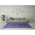 thumbnail image 3 of Ahgly Company Machine Washable Indoor Round Oriental Blue Traditional Area Rugs, 4' Round, 3 of 4