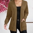 thumbnail image 2 of Fiaer.Oversized Long Sleeve Lightweight Cardigan for Women.Womens Loose Fit Casual Fashion Open Front Solid Color Tops with 2 Pockets Khaki M, 2 of 6
