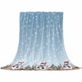 thumbnail image 2 of Christmas Snowman Throw Flannel Blanket 50x60In Snowflake Squirrel Cat Xmas Tree Blue Super Soft Cozy Bed Blanket, Lightweight Plush Fuzzy Bed Throw for Bedroom Sofa Couch Living Room, 2 of 4