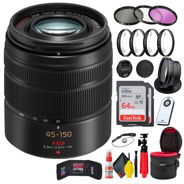 Lente Panasonic Lumix G Vario 45-150mm f/4-5.6 ASPH Mega OIS + Accesorios Panasonic PAN45150-G_AG_3