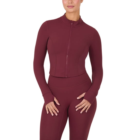 YITTY Active Women's and Women's Plus UltraLuxe Cropped Full Zip Jacket, Athleisure, 4-Way-Stretch, Thumbholes, Sizes XS-4X