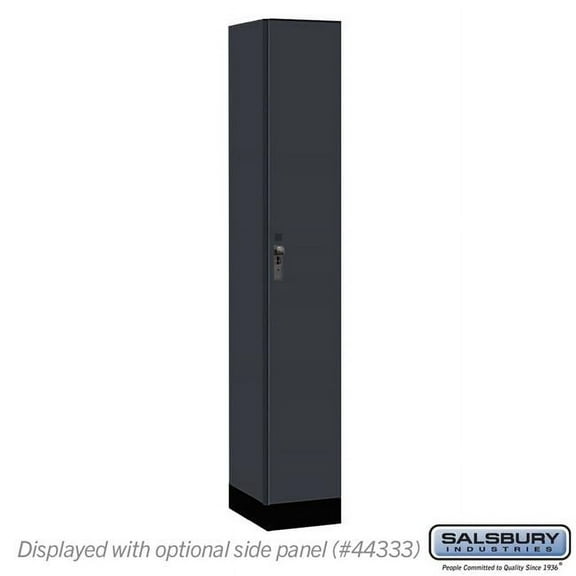 Salsbury Industries 41168CM 12 in. Wide Premier Wood Locker - Single Tier - 1 Wide - 6 ft. High - 18 in. Deep - Carbon Mesh - Hasp