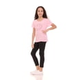 thumbnail image 4 of Pink Angel Girls 2-Pack Ribbed Graphic Tops. Rhinestone Tees, Soft Stretch Everyday Short Sleeve Shirts for Kids Girls, 4 of 7