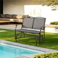 thumbnail image 2 of Topeakmart 2-Person Patio Swing Glider Bench Texteline with Steel Frame, Gray, 2 of 7
