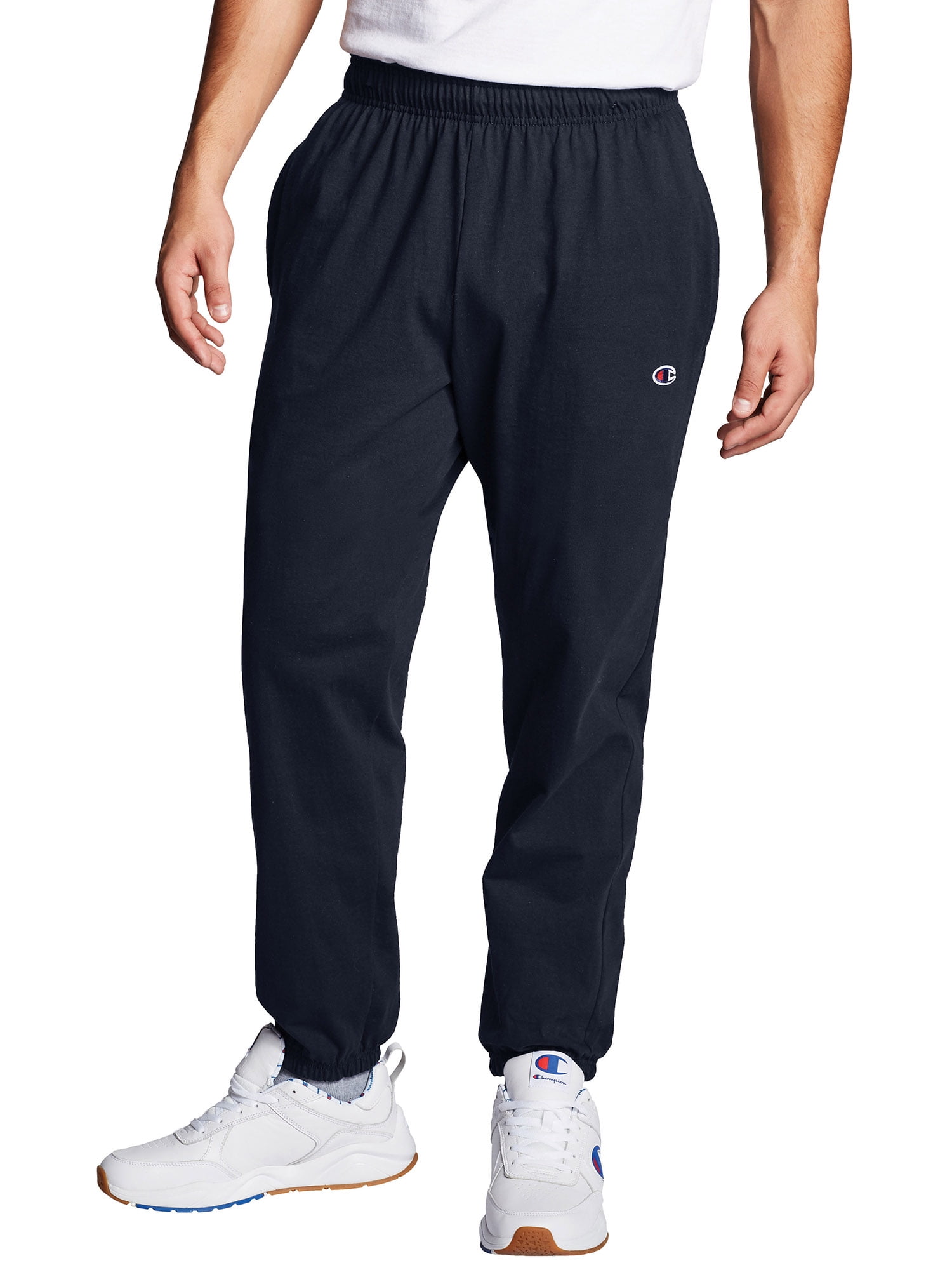 champion men's closed bottom light weight jersey sweatpant