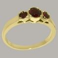 thumbnail image 3 of LBG British Made 14k Yellow Gold Natural Garnet Womens Promise Ring - 33 size options - Size 7, 3 of 6