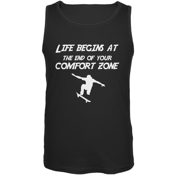 Comfort Zone Skateboarding Black Adult Tank Top - Small