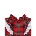 thumbnail image 3 of Qiylii Infant Sister Matching Christmas Costume Lace Long FLared Sleeve Plaid Jumpsuit/Dress, 3 of 6