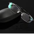 thumbnail image 6 of 3 Pairs of Mens Rimless Rectangle Silver Light Weight Reading Glasses 2.50 Anti-blue Light Classic Business Readers Flexible Metal Presbyopic Eyeglasses +2.5, 6 of 7