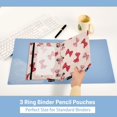 thumbnail image 5 of 2 Pack Flip Folders with Clear PVC Window Binder Pouches 3-Ring Binder Organizer for Office & Home Cute Red Bows Pattern, 5 of 6