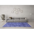 thumbnail image 3 of Ahgly Company Machine Washable Indoor Rectangle Medallion Blue Traditional Area Rugs, 5' x 7', 3 of 4