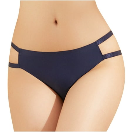 IROINNID Women s Thong Underwear High-Cut Sexy Lingerie Panties Silk Hollow Out Solid Color Invisible Panties