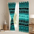 thumbnail image 3 of Erosebridal Bohemian Aztec Curtains Pack of 2 (42x84 Each), Teal Black Aesthetic Curtains Blackout, 3 of 6