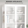 thumbnail image 4 of Double Glass Door Storage Cabinet with Adjustable Shelves and Feet Cold-Rolled Steel Sideboard Furniture for Living Room Kitchen White 05925, 4 of 9
