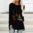 thumbnail image 2 of YUGYXL Women's Xmas Tree Graphic Shirts Oversized Crewneck Long Sleeve Glitter Tunic Blouse Casual Christmas Holiday Pullover Multicolor XL, 2 of 5